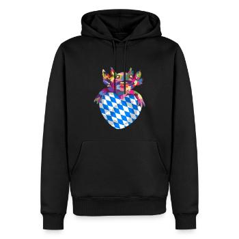 Drapeau bavarois d’occasion Look Drapeau bavarois Vintage - Sweat à capuche Premium bio Homme - noir - Devant - Nico (187cm)