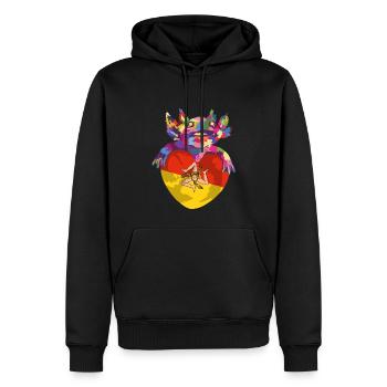 Drapeau de la Sicile Italie Palerme Trinacria Italia - Sweat à capuche Premium bio Homme - noir - Devant - Nico (187cm)