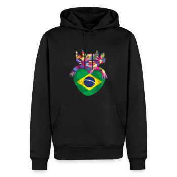 Brasilien Flagge Brasilianische Fahne Südamerika - Männer Premium Bio Hoodie - Schwarz - Vorne - Nico (187cm)