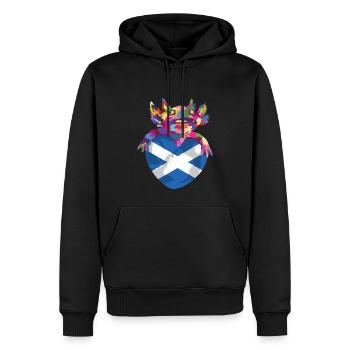 Drapeau écossais Drapeau écossais Alba GB Royaume-Uni - Sweat à capuche Premium bio Homme - noir - Devant - Nico (187cm)