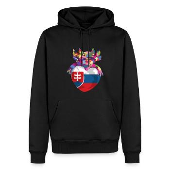 Slovaquie drapeau slovaque vintage drapeau slovaque - Sweat à capuche Premium bio Homme - noir - Devant - Nico (187cm)