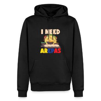 Drôle Arepa Colombie - Sweat à capuche Premium bio Homme - noir - Devant - Nico (187cm)