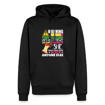 Drôle de professeur de sarcasme - Sweat à capuche Premium bio Homme - noir - Devant - Nico (187cm)