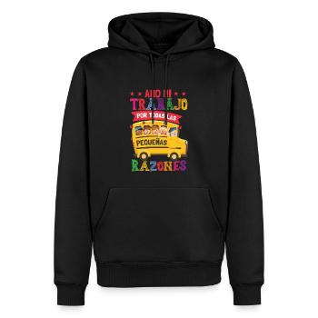 Drôle de professeur d’espagnol bilingue - Sweat à capuche Premium bio Homme - noir - Devant - Nico (187cm)