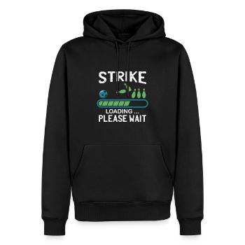Strike Chargement | Drôle de bowling - Sweat à capuche Premium bio Homme - noir - Devant - Nico (187cm)