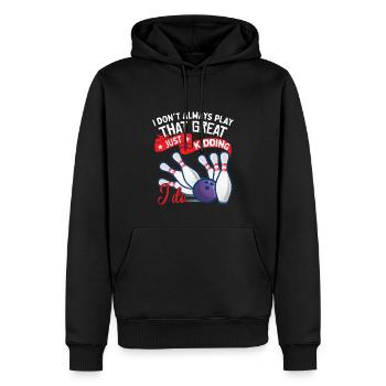 Humour drôle Bowler Bowling - Sweat à capuche Premium bio Homme - noir - Devant - Nico (187cm)