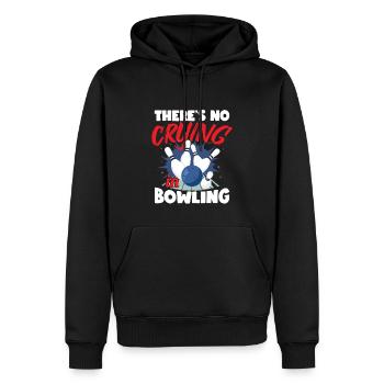 Il n’y a pas de pleurs au bowling - Sweat à capuche Premium bio Homme - noir - Devant - Nico (187cm)