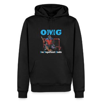 Gardien de but Hockey sur glace drôle - Sweat à capuche Premium bio Homme - noir - Devant - Nico (187cm)