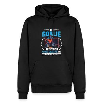 Lustiger Eishockeytorwart - Männer Premium Bio Hoodie - Schwarz - Vorne - Nico (187cm)