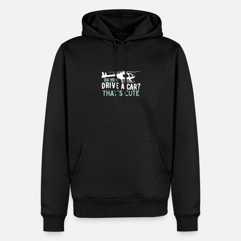 Zitat Pilot Hubschrauber Luftfahrt Lustig - Männer Premium Bio Hoodie - Schwarz