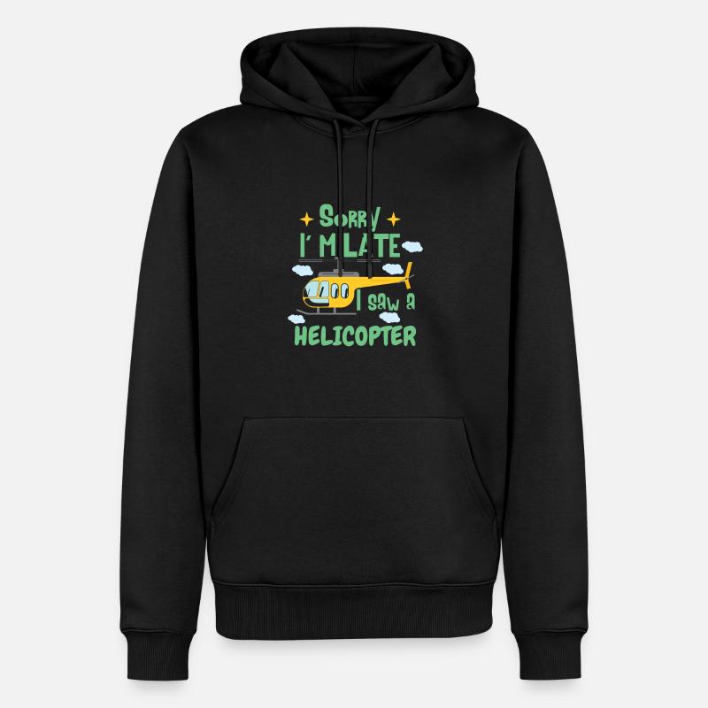 Hélicoptère pour enfants drôles - Sweat à capuche Premium bio Homme - noir