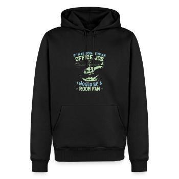 Drôle de pilote d’hélicoptère de travail d’aviation - Sweat à capuche Premium bio Homme - noir - Devant - Nico (187cm)