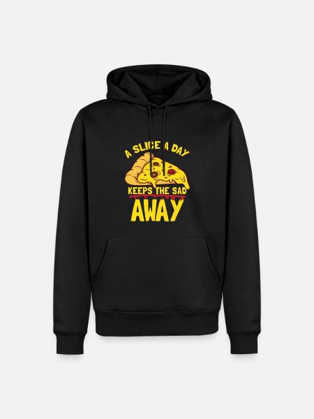 Funny Pizza Quote - Men’s Premium Organic Hoodie - black