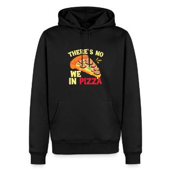 There's No We In Pizza - Men’s Premium Organic Hoodie - black - Front - Nico (187cm)