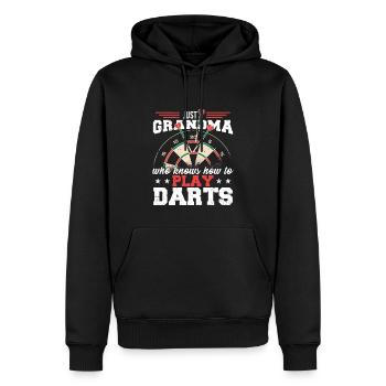 Oma Darts Dart Spieler - Männer Premium Bio Hoodie - Schwarz - Vorne - Nico (187cm)