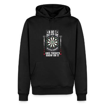 Joueur de fléchettes Bullseye Drôles de fléchettes - Sweat à capuche Premium bio Homme - noir - Devant - Nico (187cm)