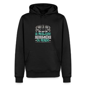 La Meilleure Belle Mère Du Monde | Belle Maman - Sweat à capuche Premium bio Homme - noir - Devant - Nico (187cm)