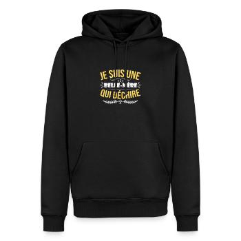 Je Suis Une Belle Mère Qui Déchire - Sweat à capuche Premium bio Homme - noir - Devant - Nico (187cm)
