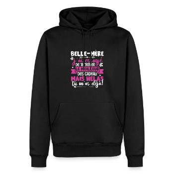 Belle-Mere Beau-Fils Genial Mamie - Sweat à capuche Premium bio Homme - noir - Devant - Nico (187cm)