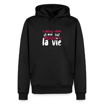 La Belle-Mère Et Moi | Belle Maman - Sweat à capuche Premium bio Homme - noir - Devant - Nico (187cm)