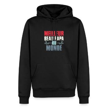 Meilleur Beau Papa Du Monde | Drôle Beau-Père - Sweat à capuche Premium bio Homme - noir - Devant - Nico (187cm)