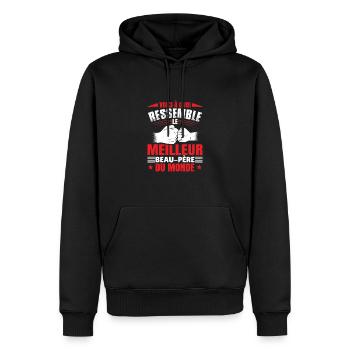 Voici À Quoi Ressemble Le Beau Père - Sweat à capuche Premium bio Homme - noir - Devant - Nico (187cm)