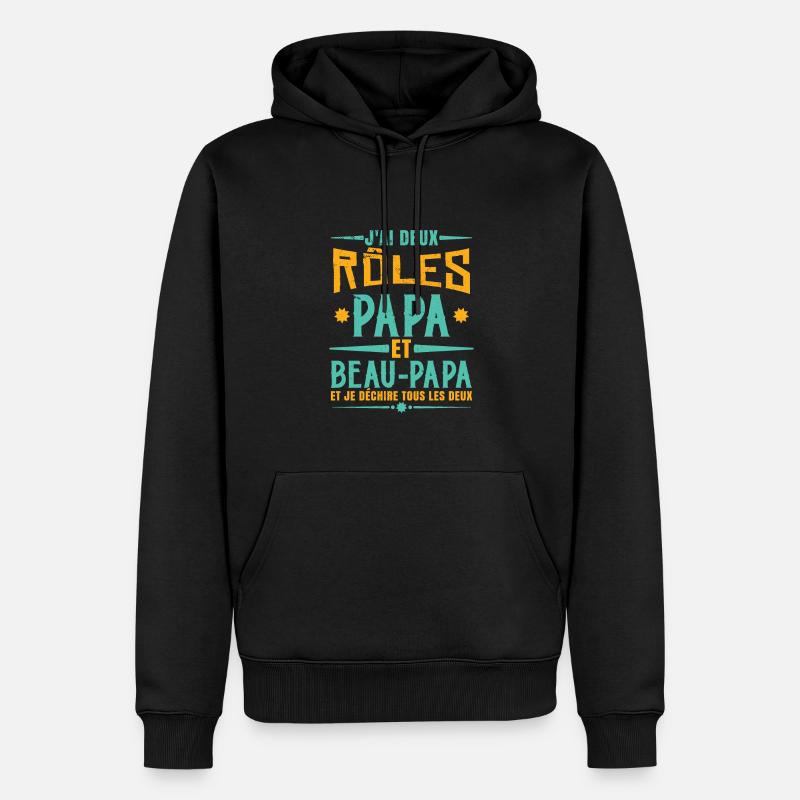 Papa Et Beau-Papa - Sweat à capuche Premium bio Homme - noir