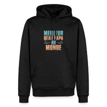 Meilleur Beau-Père Beau Papa Bonus - Sweat à capuche Premium bio Homme - noir - Devant - Nico (187cm)