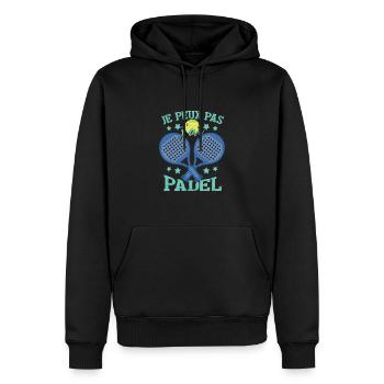 Padel Entraîneur Joueur De Padel - Sweat à capuche Premium bio Homme - noir - Devant - Nico (187cm)