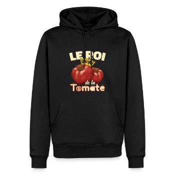 Le Roi De La Tomate Jardin Jardinier Jardinage - Sweat à capuche Premium bio Homme - noir - Devant - Nico (187cm)