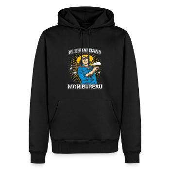 Je Serai Dans Mon Bureau Jardin Jardinage - Sweat à capuche Premium bio Homme - noir - Devant - Nico (187cm)