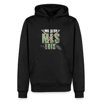 Mon Jardin Mes Lois | Citation De Jardinage - Sweat à capuche Premium bio Homme - noir - Devant - Nico (187cm)