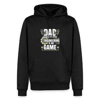 Dad Is My Name Engineering is My Game - Men’s Premium Organic Hoodie - black - Front - Nico (187cm)