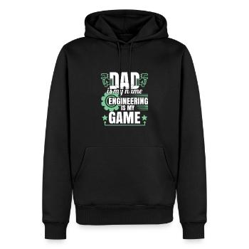 Funny Dad Engineering Humor - Men’s Premium Organic Hoodie - black - Front - Nico (187cm)