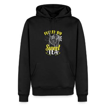 Alimenté par le thé sucré - Sweat à capuche Premium bio Homme - noir - Devant - Nico (187cm)