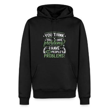 Humour Travailleur social Drôle - Sweat à capuche Premium bio Homme - noir - Devant - Nico (187cm)