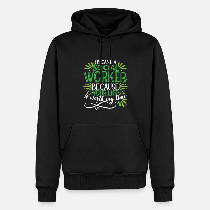 Ich wurde Sozialarbeiter - Männer Premium Bio Hoodie - Schwarz