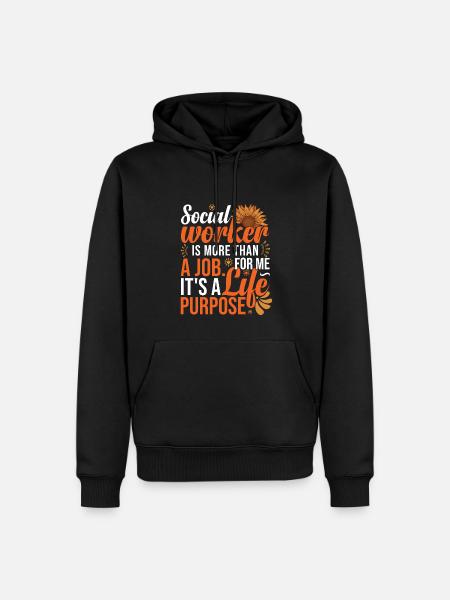 Social Worker Sunflower - Men’s Premium Organic Hoodie - black