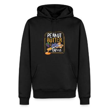 Erdnussbutter Gelee Zeit - Männer Premium Bio Hoodie - Schwarz - Vorne - Nico (187cm)