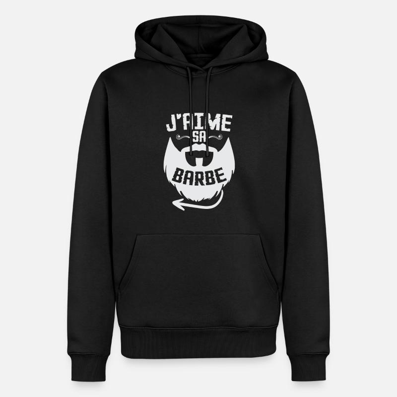 J'aime sa barbe - Sweat à capuche Premium bio Homme - noir