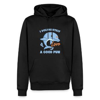 Drôle de dauphin - Sweat à capuche Premium bio Homme - noir - Devant - Nico (187cm)