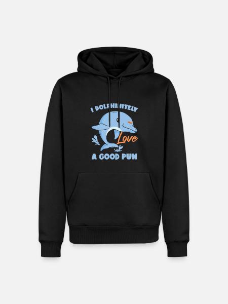 Funny Dolphin - Men’s Premium Organic Hoodie - black