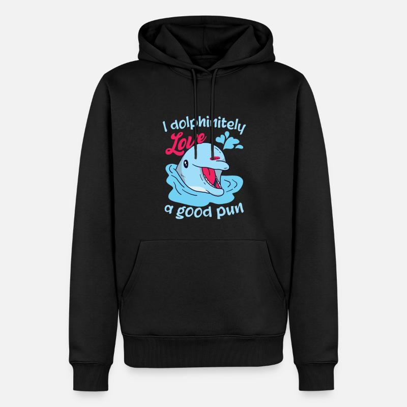 Drôle d’humour de dauphin - Sweat à capuche Premium bio Homme - noir