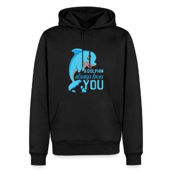 Un dauphin vous aime toujours - Sweat à capuche Premium bio Homme - noir - Devant - Nico (187cm)