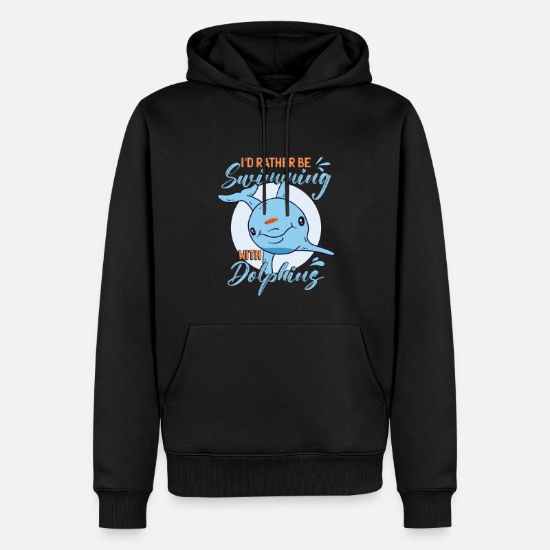 Kinder Delfin - Männer Premium Bio Hoodie - Schwarz
