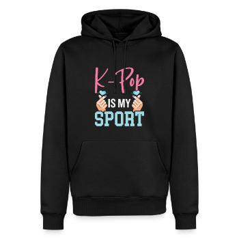 K-Pop ist mein Sport - Männer Premium Bio Hoodie - Schwarz - Vorne - Nico (187cm)