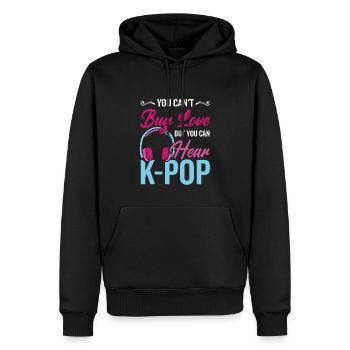 Liebe K-Pop - Männer Premium Bio Hoodie - Schwarz - Vorne - Nico (187cm)