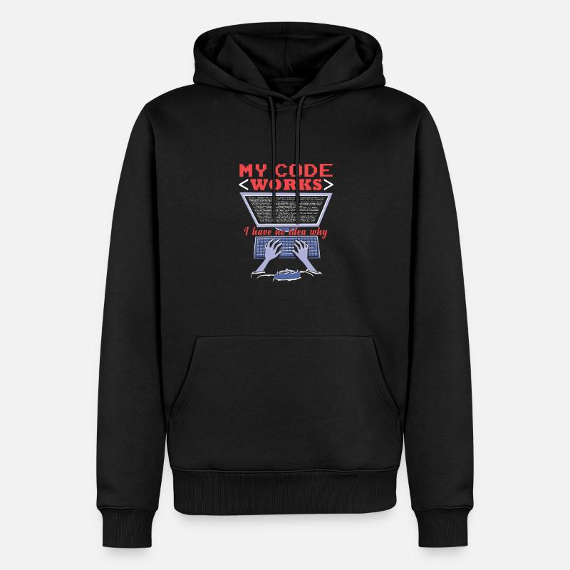 Fuuny Coder Programmierer - Männer Premium Bio Hoodie - Schwarz