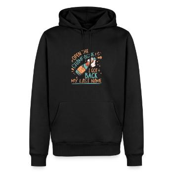 I Got Back My Last Name - Men’s Premium Organic Hoodie - black - Front - Nico (187cm)