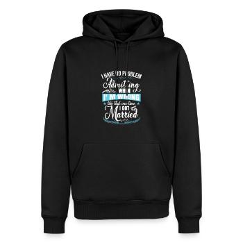 Funny Divorced Party - Men’s Premium Organic Hoodie - black - Front - Nico (187cm)